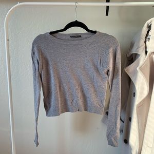 Gray Cropped Sweater